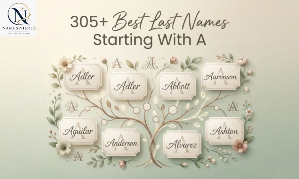 Last names starting with A featuring unique and powerful surname ideas