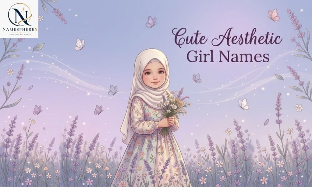 Dreamy illustration featuring cute aesthetic girl names
