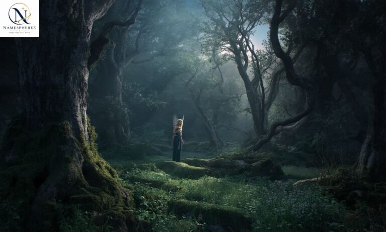 Magical fae character in an enchanted forest for Fae Names