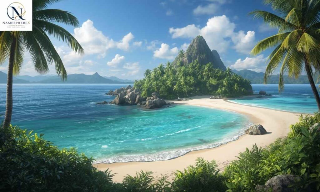 Cool island names with a beautiful tropical island landscape