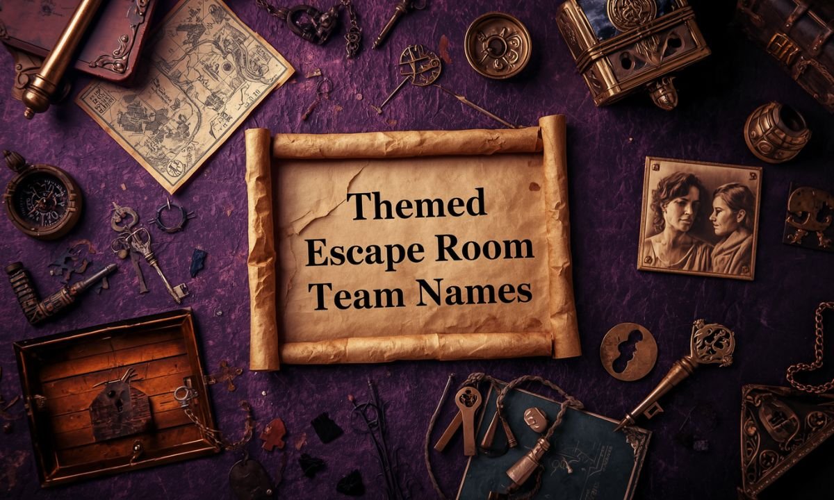 Themed escape room team names for adventure and mystery rooms