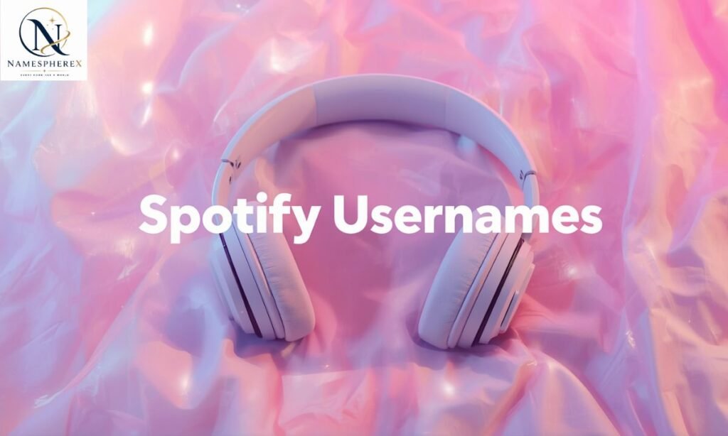 Aesthetic Spotify usernames represented by headphones, soft pastel colors.