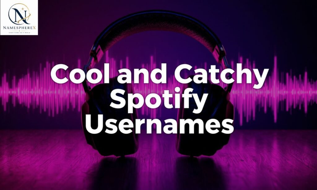 Cool and catchy Spotify usernames represented by headphones and neon sound waves
