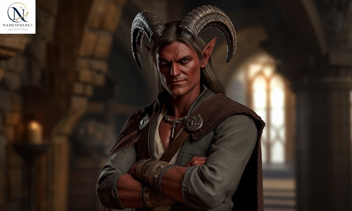 Realistic confident Tiefling character for cool name ideas