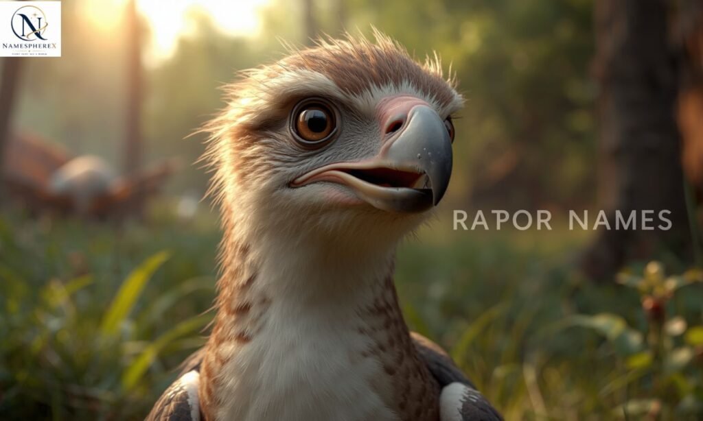 Cute playful young raptor in a forest
