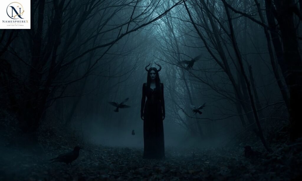Mysterious dark fae in a thorn-covered forest for Dark Fae Names
