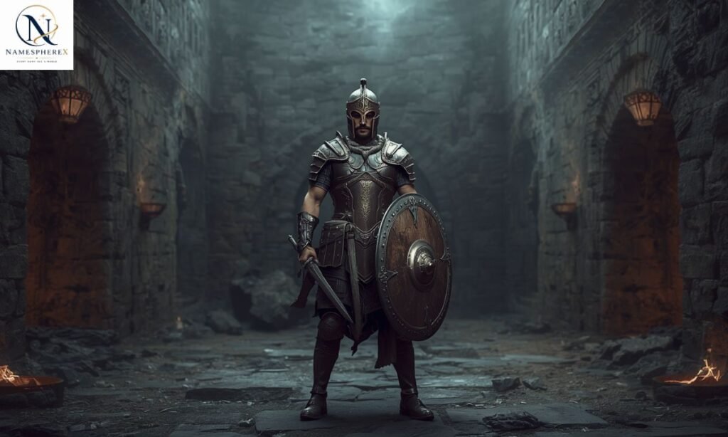 Realistic fantasy gladiator representing powerful fantasy gladiator names
