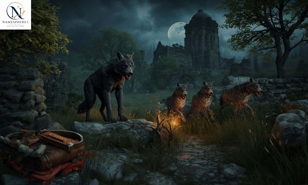 Realistic fantasy werewolf in an ancient forest setting