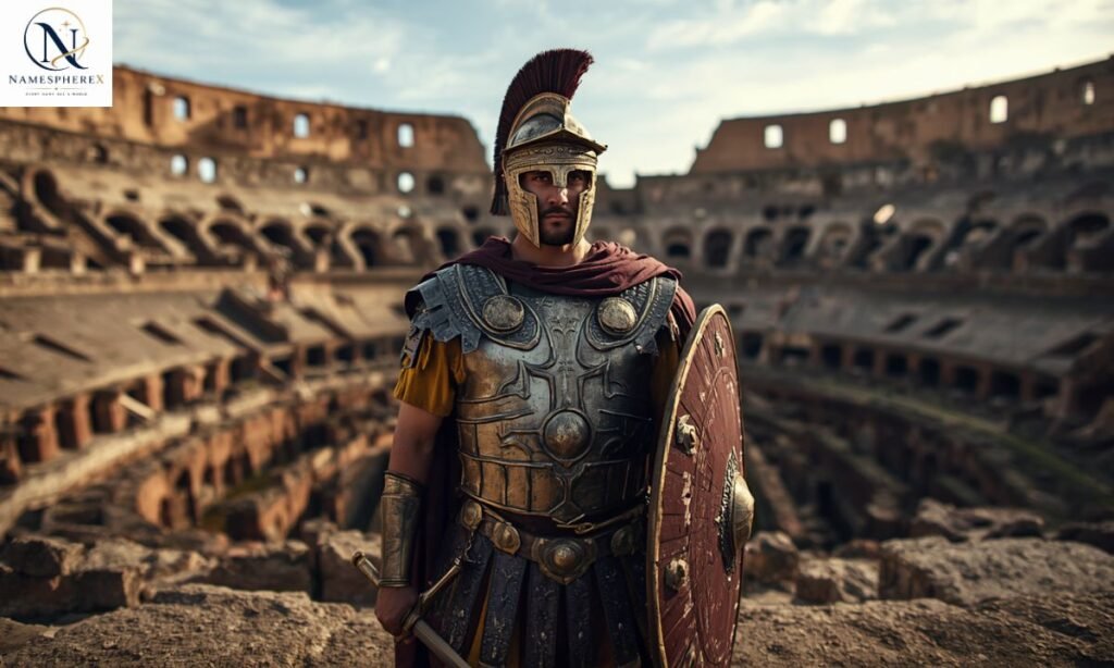 Realistic Roman gladiator representing bold gladiator names in an ancient arena
