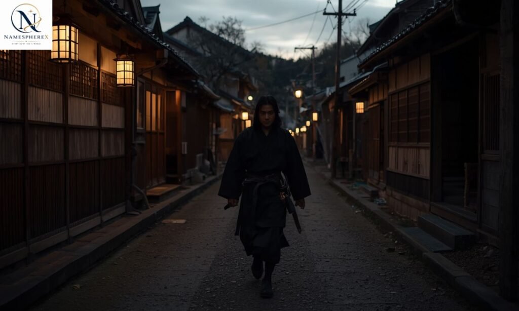 Realistic Japanese shinobi-inspired warrior representing Japanese assassin names