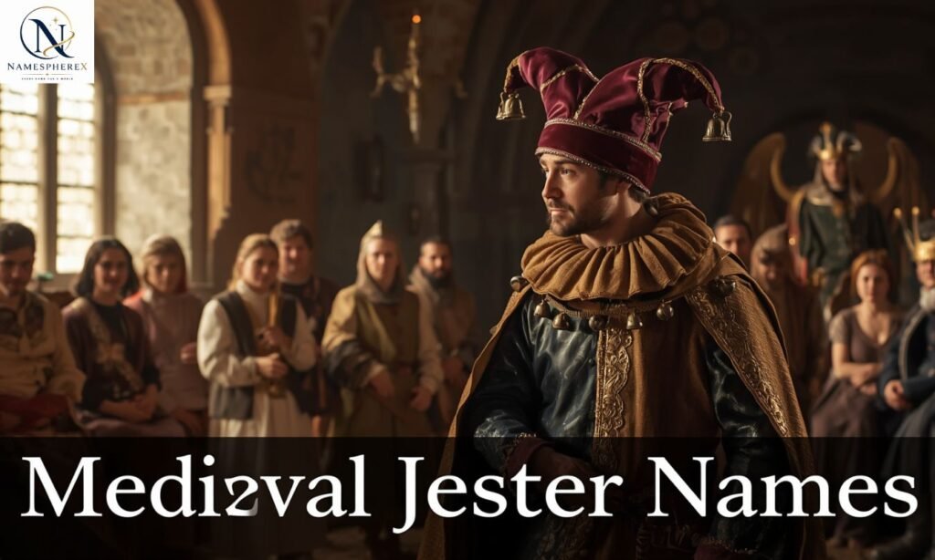  Medieval jester performing in a royal castle
