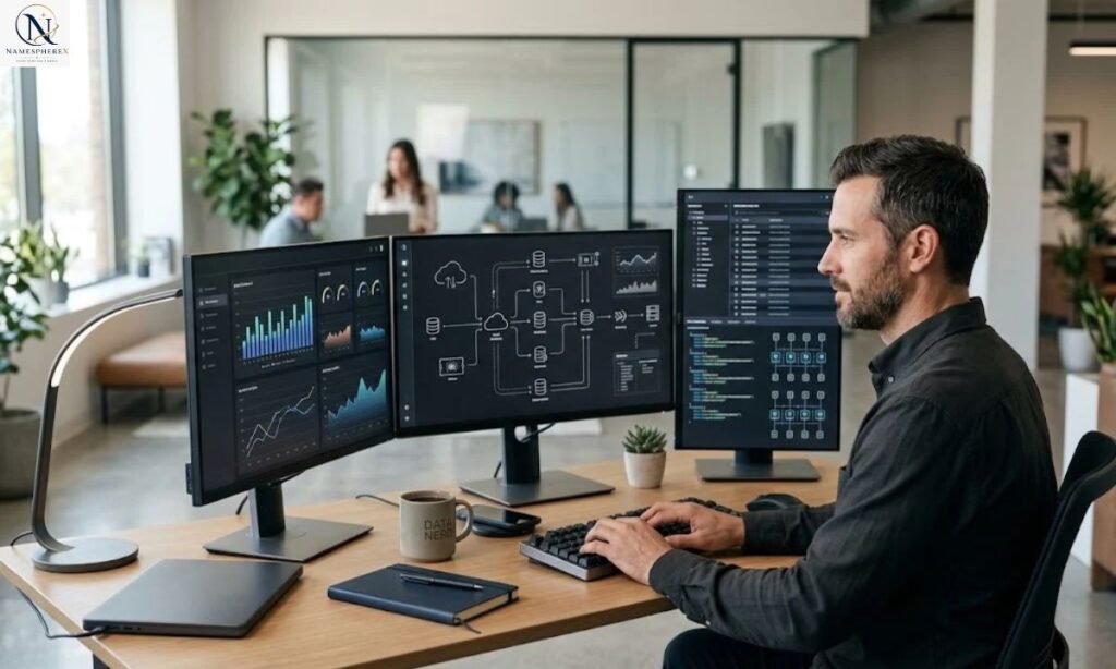 Modern database names with cloud data and real-time analytics workspace