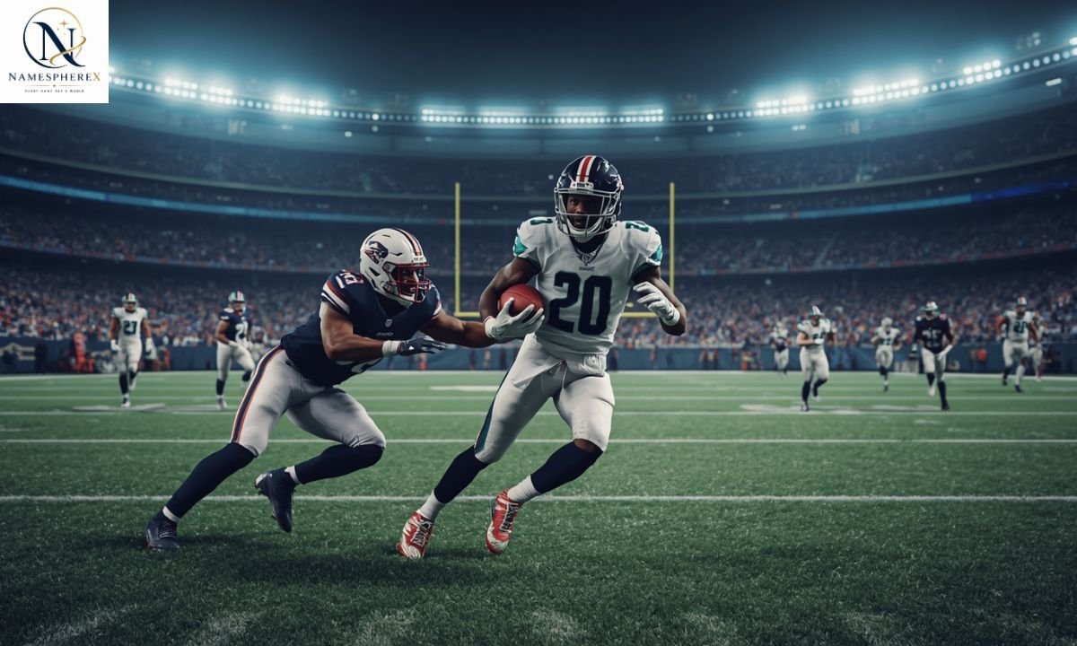 Tyreek Hill Fantasy Football Names featuring a fast football receiver sprinting