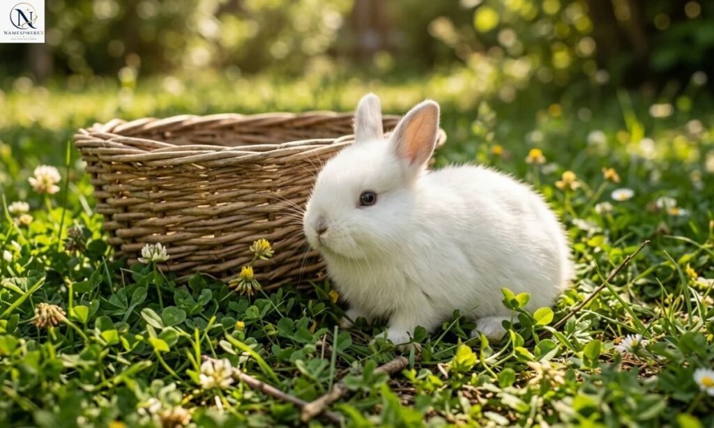 Cute names that mean bunny represented by an adorable white rabbit