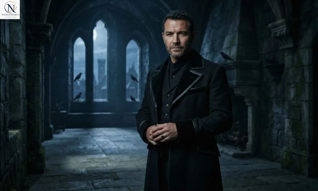 Dark fantasy crime lord representing fantasy mafia last names