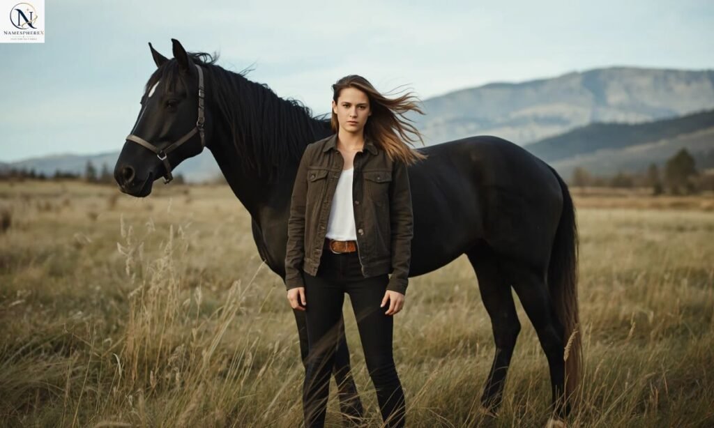Modern names that symbolize boldness and unpredictability represented by a person and a wild horse