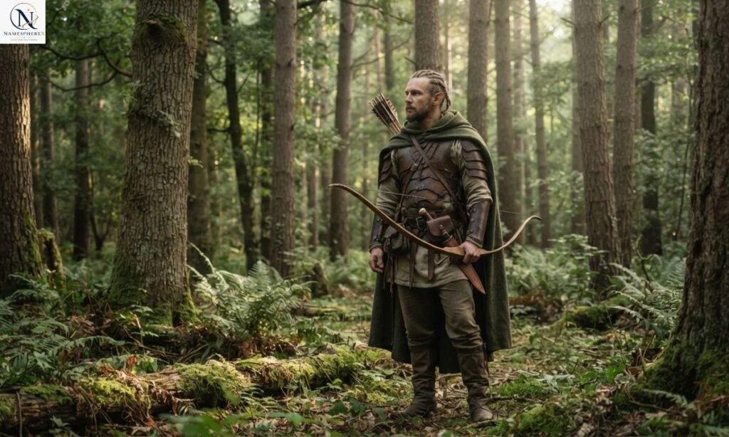 Strong male wood elf ranger in a forest for wood elf boy names